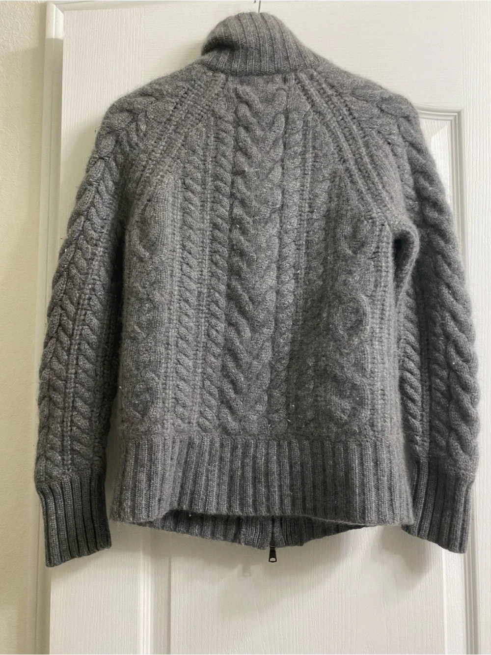 Banana Republic Todd & Duncan Scottish Cashmere Cable Knit Full Zip Sweater S